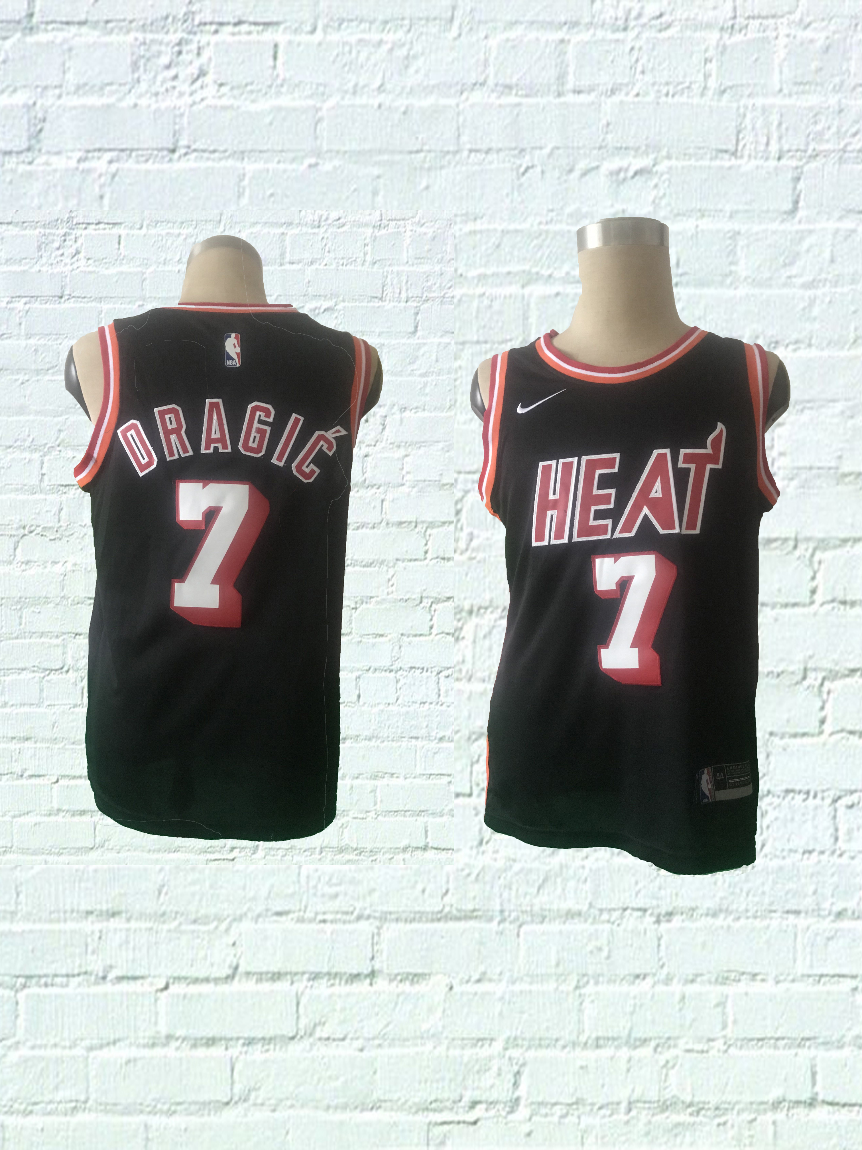 2018 Men Miami Heat #7 Dragic Black Game Nike throwback NBA Jerseys->washington wizards->NBA Jersey